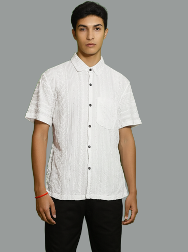 Embroidery Button Down T-Shirt